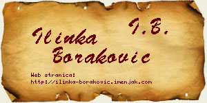Ilinka Boraković vizit kartica